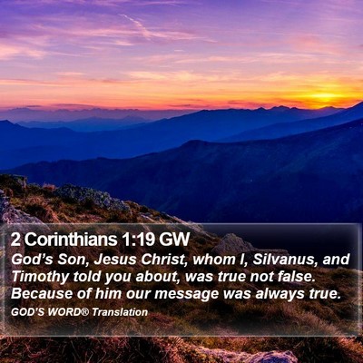 2 Corinthians 1:19 GW Bible Verse Image