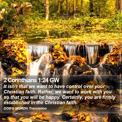 2 Corinthians 1:24 GW Bible Verse Image