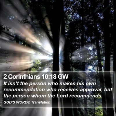2 Corinthians 10:18 GW Bible Verse Image