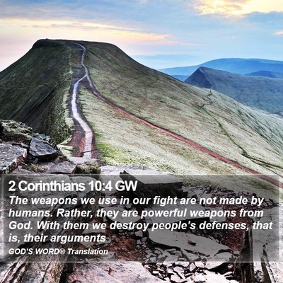 2 Corinthians 10:4 GW Bible Verse Image