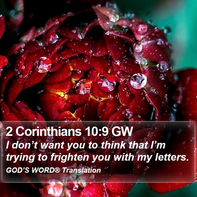 2 Corinthians 10:9 GW Bible Verse Image