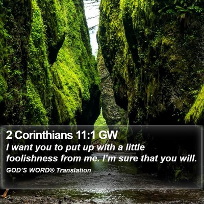 2 Corinthians 11:1 GW Bible Verse Image