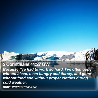2 Corinthians 11:27 GW Bible Verse Image
