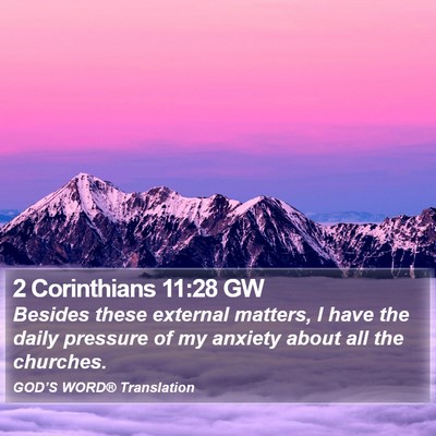 2 Corinthians 11:28 GW Bible Verse Image