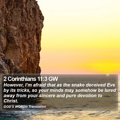 2 Corinthians 11:3 GW Bible Verse Image