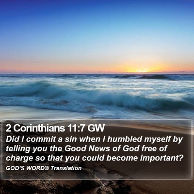 2 Corinthians 11:7 GW Bible Verse Image