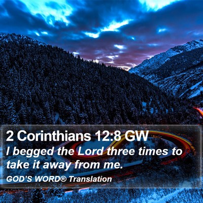 2 Corinthians 12:8 GW Bible Verse Image
