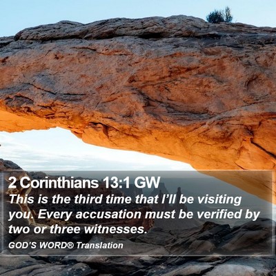 2 Corinthians 13:1 GW Bible Verse Image