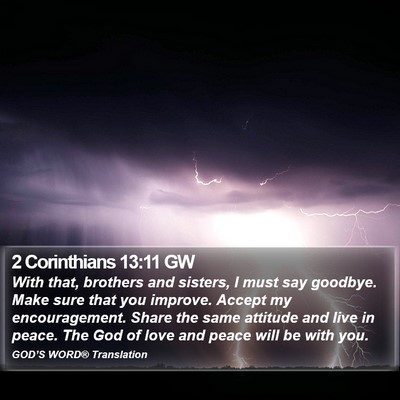 2 Corinthians 13:11 GW Bible Verse Image