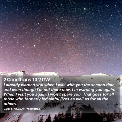 2 Corinthians 13:2 GW Bible Verse Image