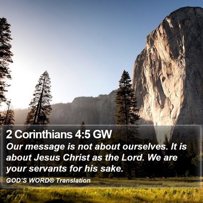 2 Corinthians 4:5 GW Bible Verse Image