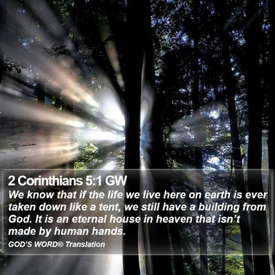 2 Corinthians 5:1 GW Bible Verse Image