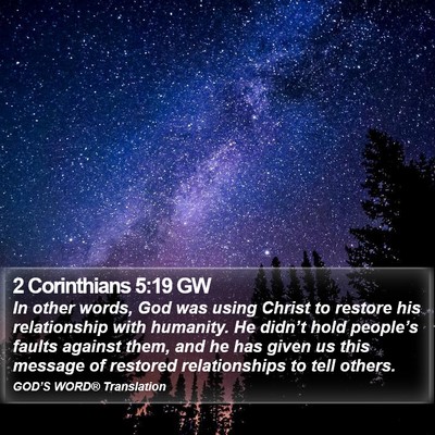 2 Corinthians 5:19 GW Bible Verse Image