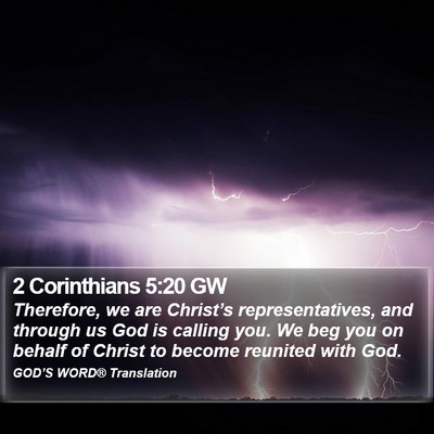 2 Corinthians 5:20 GW Bible Verse Image