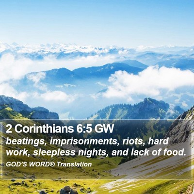 2 Corinthians 6:5 GW Bible Verse Image
