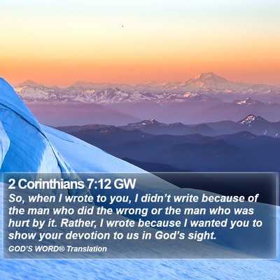 2 Corinthians 7:12 GW Bible Verse Image