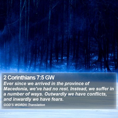 2 Corinthians 7:5 GW Bible Verse Image