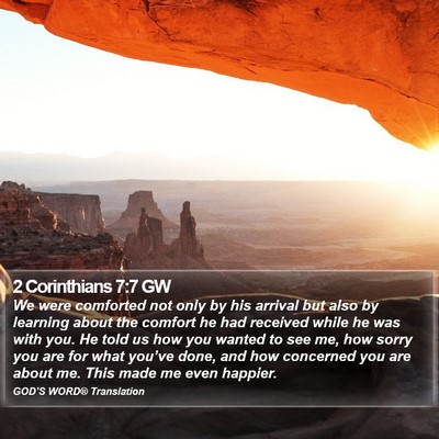 2 Corinthians 7:7 GW Bible Verse Image