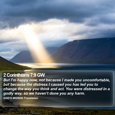 2 Corinthians 7:9 GW Bible Verse Image
