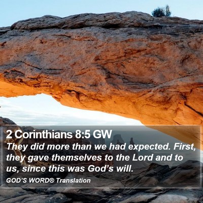 2 Corinthians 8:5 GW Bible Verse Image