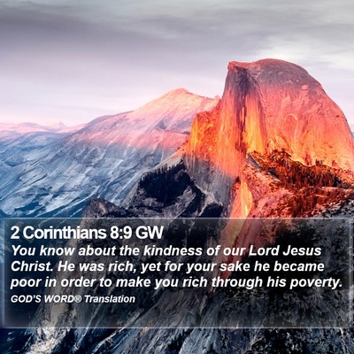 2 Corinthians 8:9 GW Bible Verse Image