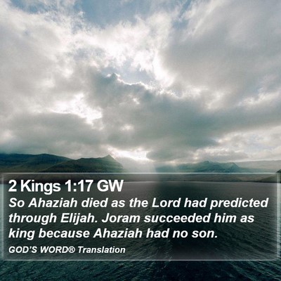 2 Kings 1:17 GW Bible Verse Image
