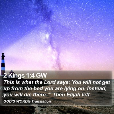 2 Kings 1:4 GW Bible Verse Image