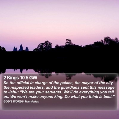 2 Kings 10:5 GW Bible Verse Image