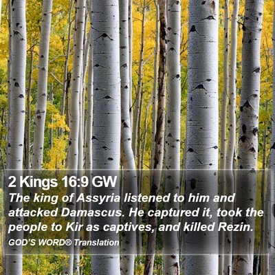 2 Kings 16:9 GW Bible Verse Image