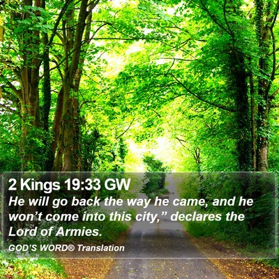2 Kings 19:33 GW Bible Verse Image