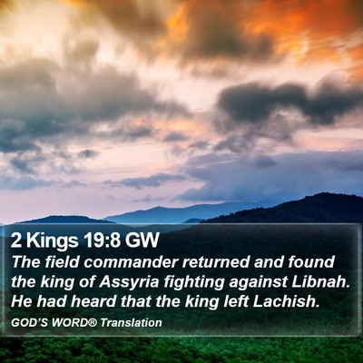 2 Kings 19:8 GW Bible Verse Image