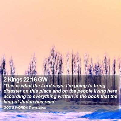 2 Kings 22:16 GW Bible Verse Image