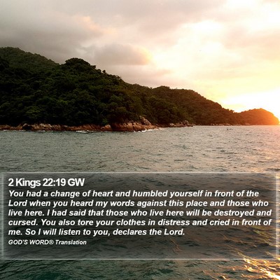 2 Kings 22:19 GW Bible Verse Image