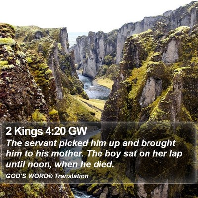 2 Kings 4:20 GW Bible Verse Image