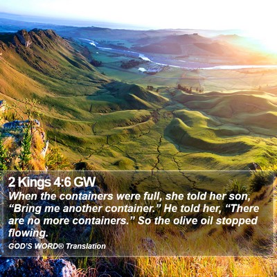 2 Kings 4:6 GW Bible Verse Image