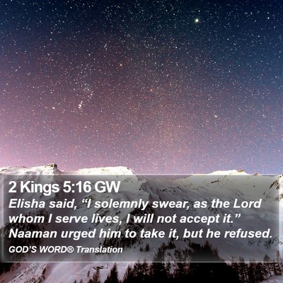 2 Kings 5:16 GW Bible Verse Image