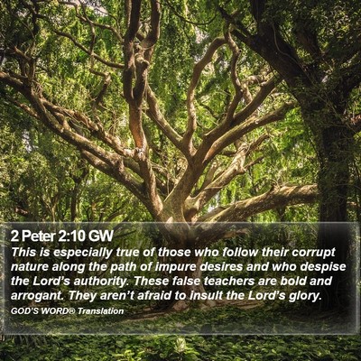 2 Peter 2:10 GW Bible Verse Image