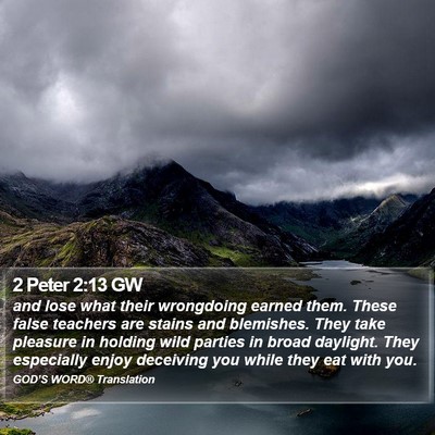 2 Peter 2:13 GW Bible Verse Image