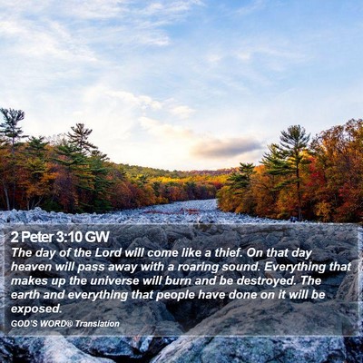 2 Peter 3:10 GW Bible Verse Image