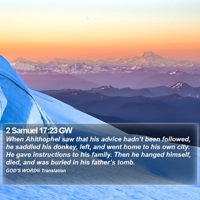 2 Samuel 17:23 GW Bible Verse Image
