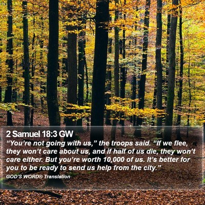 2 Samuel 18:3 GW Bible Verse Image