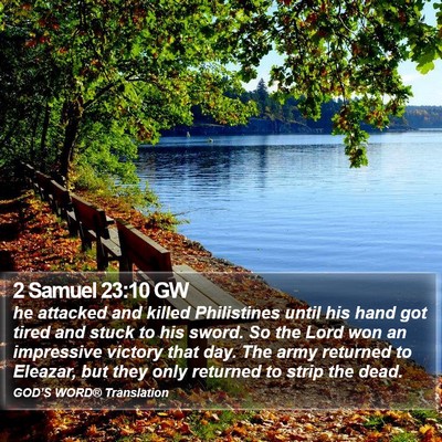2 Samuel 23:10 GW Bible Verse Image