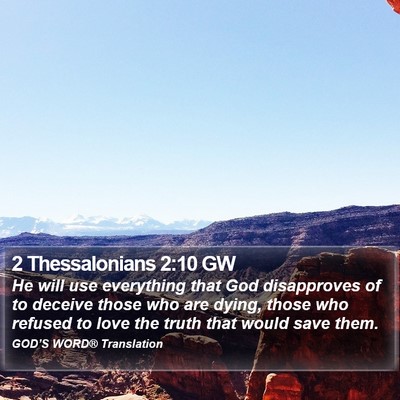 2 Thessalonians 2:10 GW Bible Verse Image