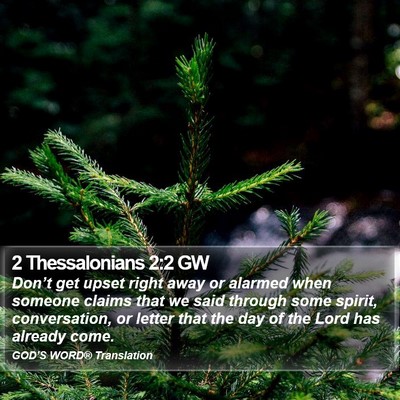2 Thessalonians 2:2 GW Bible Verse Image