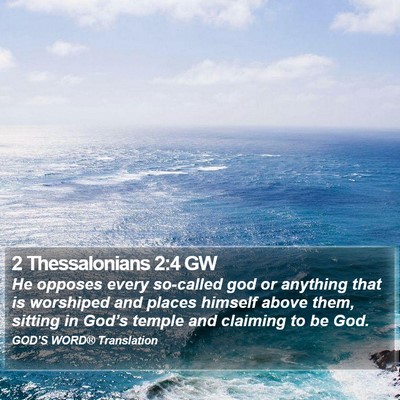 2 Thessalonians 2:4 GW Bible Verse Image