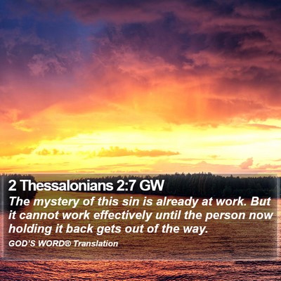 2 Thessalonians 2:7 GW Bible Verse Image