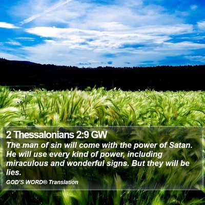 2 Thessalonians 2:9 GW Bible Verse Image