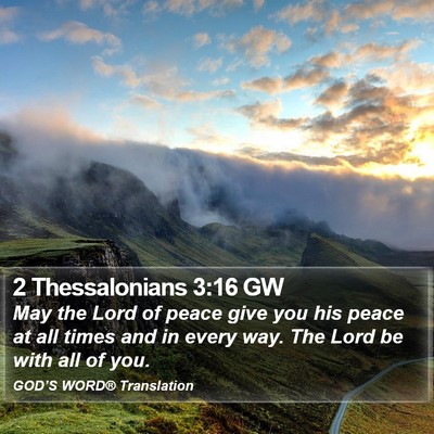 2 Thessalonians 3:16 GW Bible Verse Image