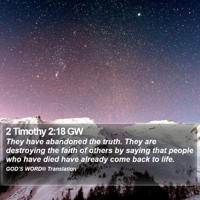 2 Timothy 2:18 GW Bible Verse Image
