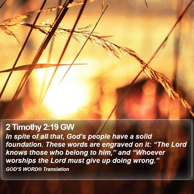 2 Timothy 2:19 GW Bible Verse Image